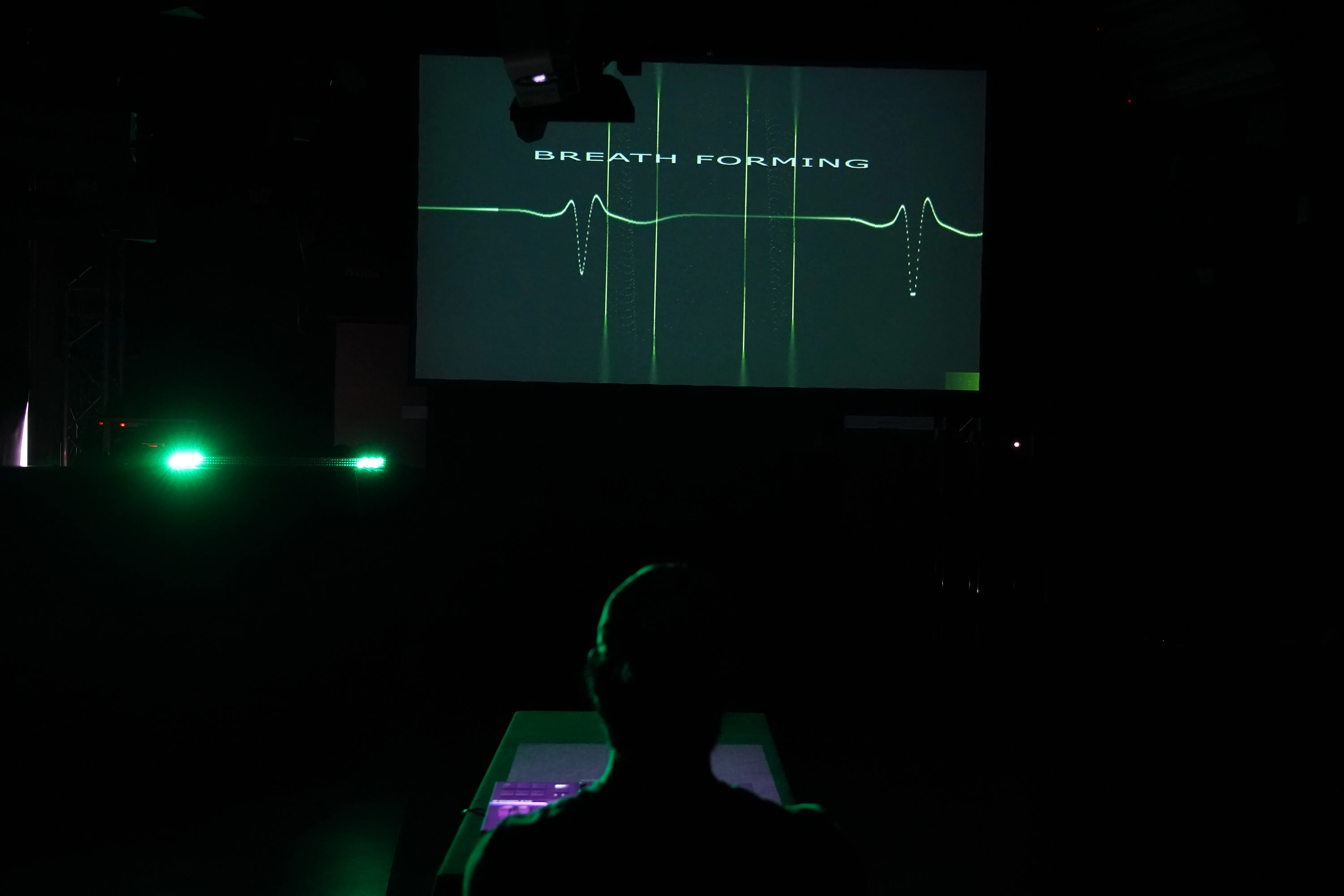Projected Emergence healthline visualization in the room